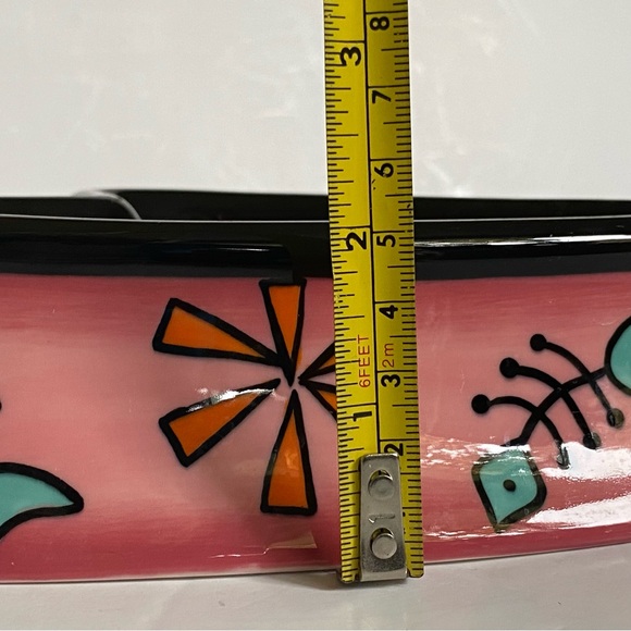 Heart Shaped Cat Bowl Food Pink Ceramic Fish Bones Hand Painted Karherine’s Coll - Picture 10 of 16